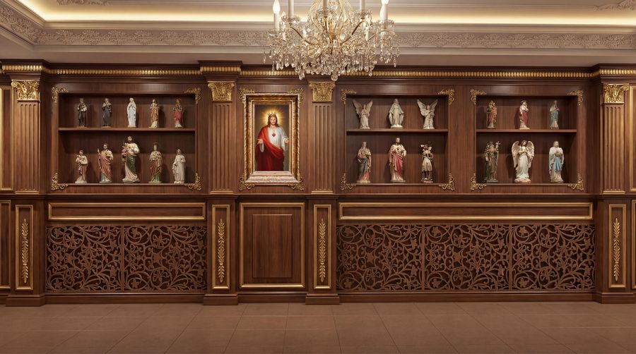 Icon wall with display niches