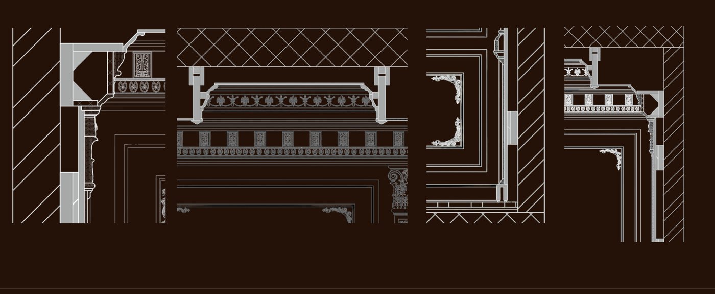 Cornice and moulding section details