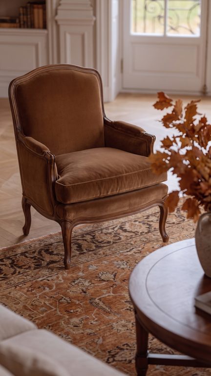 Velvet armchair